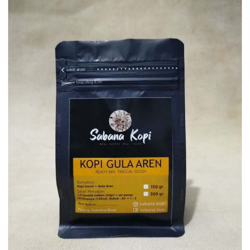 

150gr Kopi Gula Aren Sabana Kopi - Kopi Murni 100% Biji Kopi pilihan Fine Robusta - Gula Aren Murni Organik