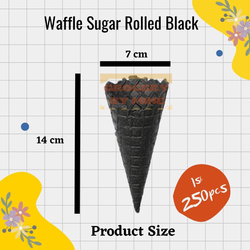 

CONE WAFFLE MIXUE BLACK ISI 250pcs