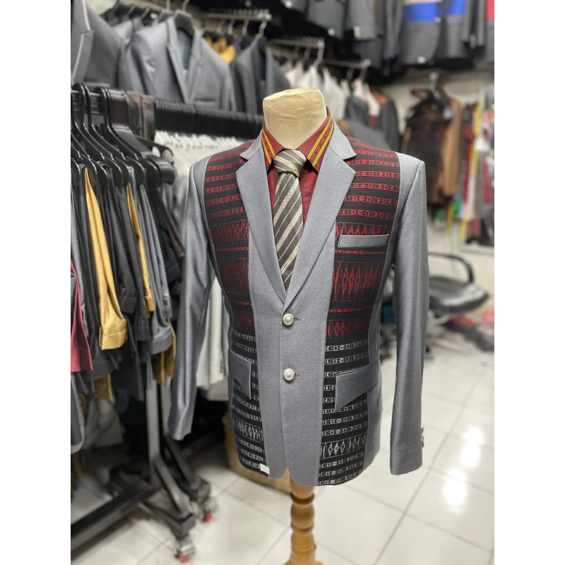 JAS ETNIC BATAK TUNTUMAN MOTIF ULOS PUCCA (BAHAN SEMIWOLL)