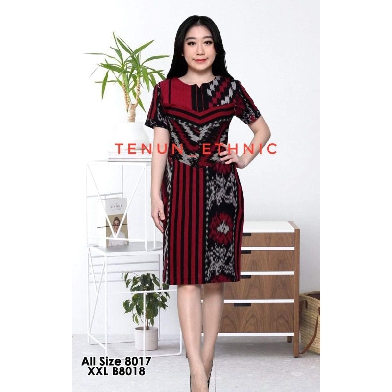 dress tenun wanita terbaru - dress tenun - tunik tenun - baju tenun wanita - dress batik