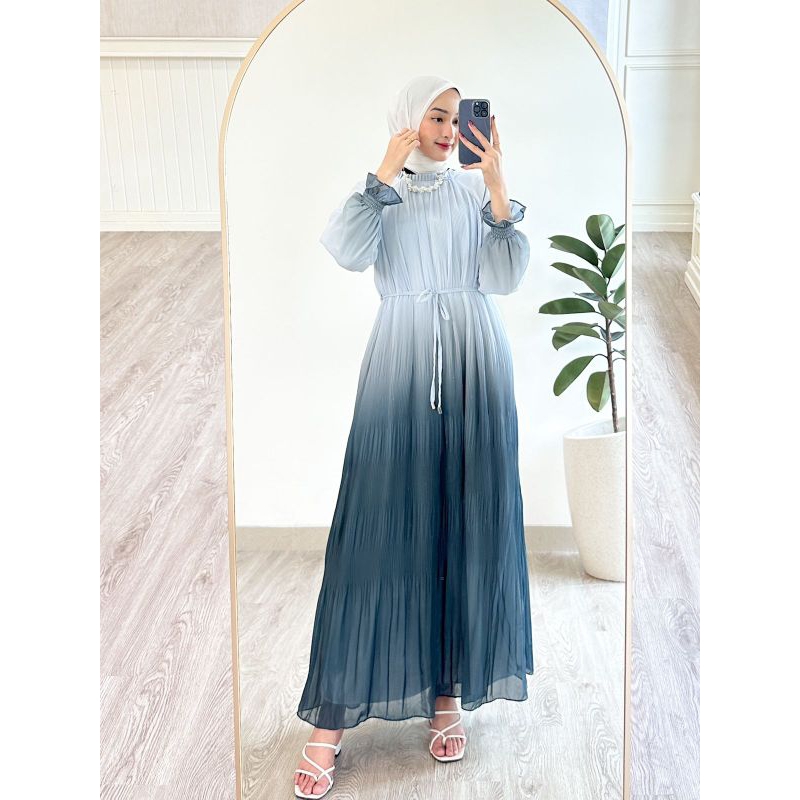 New Karina Maxi Dress - Zaline Maxi Dress - Dress/Gamis Wanita Terbaru 2023 Gradasi warna viral