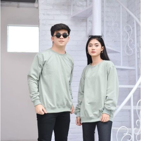 BAJU POLOS PANJANG COUPLE CREWNECK KAOS POLOS PANJANG COUPLE