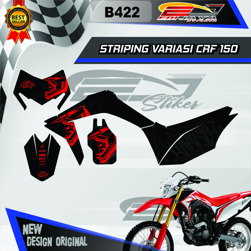 DECAL STRIPING MOTOR CRF 150 TERKINI-UPDAE STIKER MOTOR CRF VINYL HOLOGRAM NEW CUSTOM PRINTING-B422