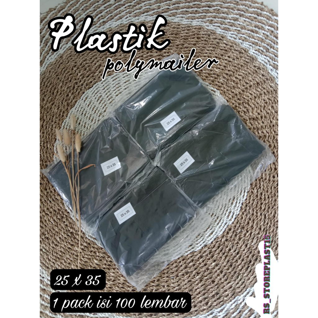

Plastik polymailer hitam LDPE 25X35 isi 100 -plastik bungkus pecking online