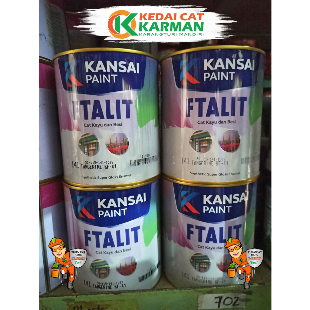 

CAT KAYU BESI FTALIT KANSAI PAINT - WARNA STANDARD CAT MINYAK UNTUK KAYU DAN BESI 1 KG