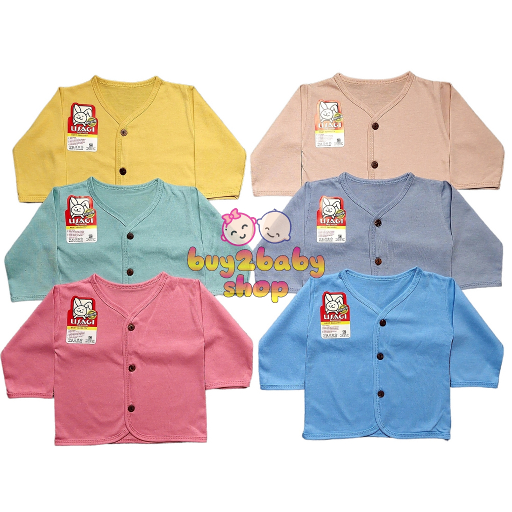 6 PCS Baju bayi lusinan baju bayi newborn piyama panjang bayi katun full color USAGI usia 0-6 Bulan 