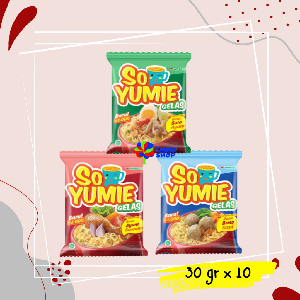 

So Yumie Gelas 10 Bungkus SoYumie Soto Ayam / Baso Sapi / Ayam Bawang