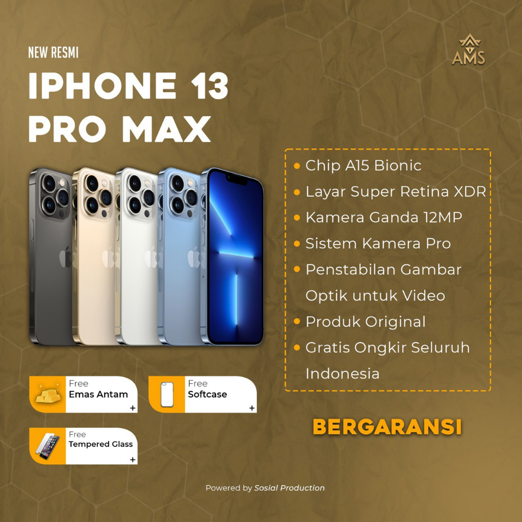 iPhne Applee 13 Pro Max 128Gb - Brand New Indonesia Garansi 1 Tahun