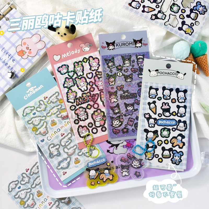 

Sticker Cinamoroll Stiker Gold Glitter Deco Cute Stiker My Melody