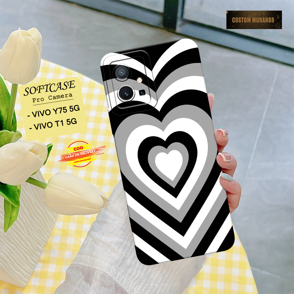 Case Vivo Y75 / T1 5G  Terbaru - Fashion Case Love - Casing Hp  Vivo Y75 / T1 5G - Soft Case  Vivo Y
