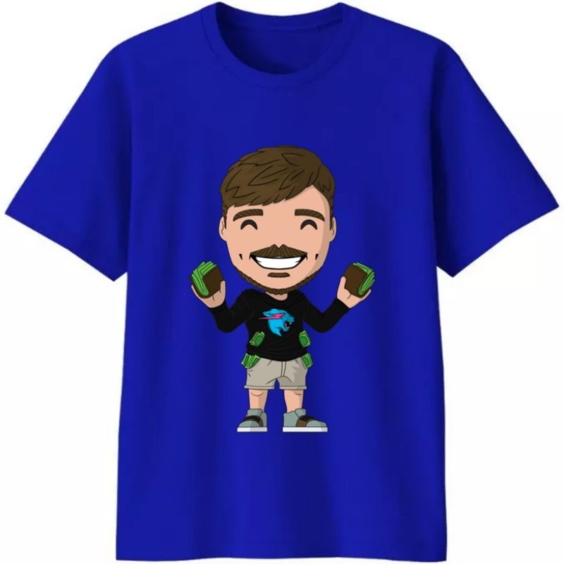 Baju Kaos Tshirt T Shirt Pria Laki Cowok Cewek Perempuan Unisex Mrbeast Mr Beast Mr.beast Mr.Beast M