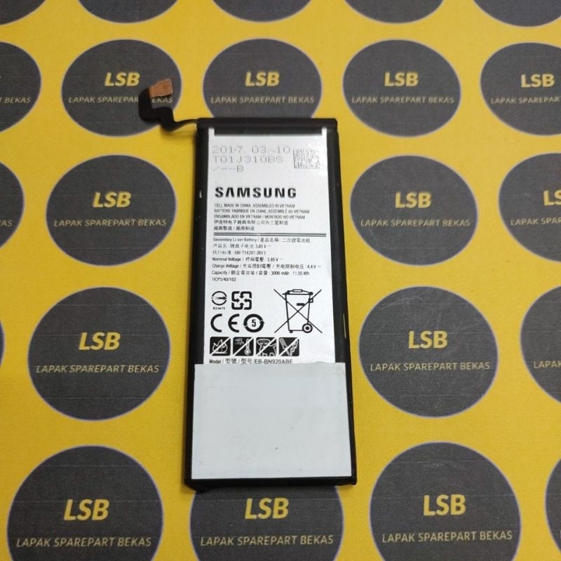 BATTERY BATRE SAMSUNG NOTE 5 N9208 EB-BN920ABE ORIGINAL BEKAS