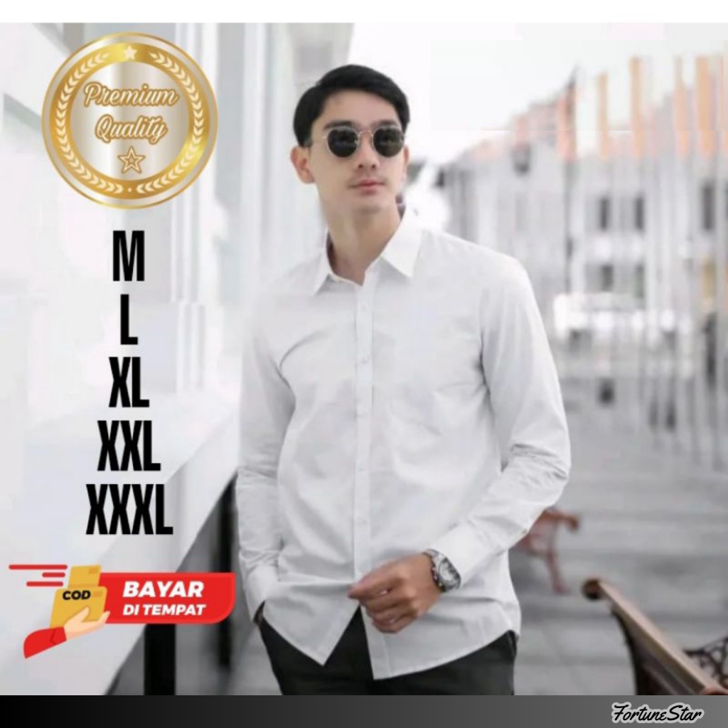 Kemeja Putih Polos | Kemeja Formal | Kemeja Putih Polos Pria Lengan Panjang | Baju Kerja Pria