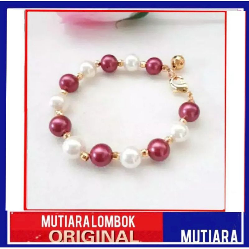 perhiasan wanita Gelang mutiara gelang mutiara lapis emas perhiasan wanita perhiasan mutiara lombok