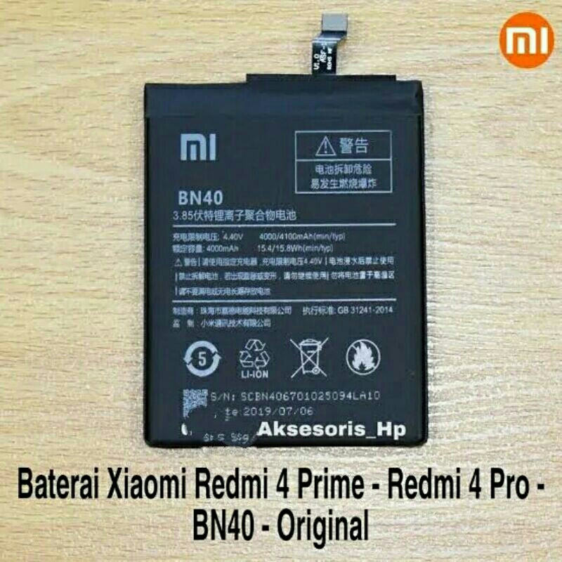 BATRE hp xiomi redmi 4 prime Original