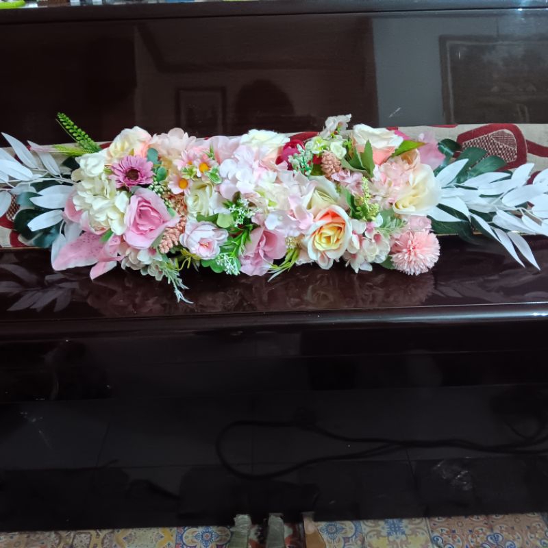 bunga dekorasi backdrop ( artificial.)