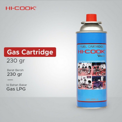 Gas Kaleng HI COOK 230 Gram Untuk Refil Kompor Portable