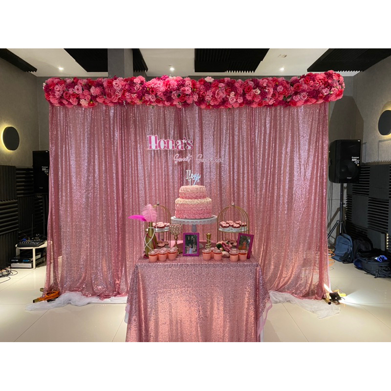 Backdrop Sequin Ulang Tahun Lamaran 3x2,5m SEWA