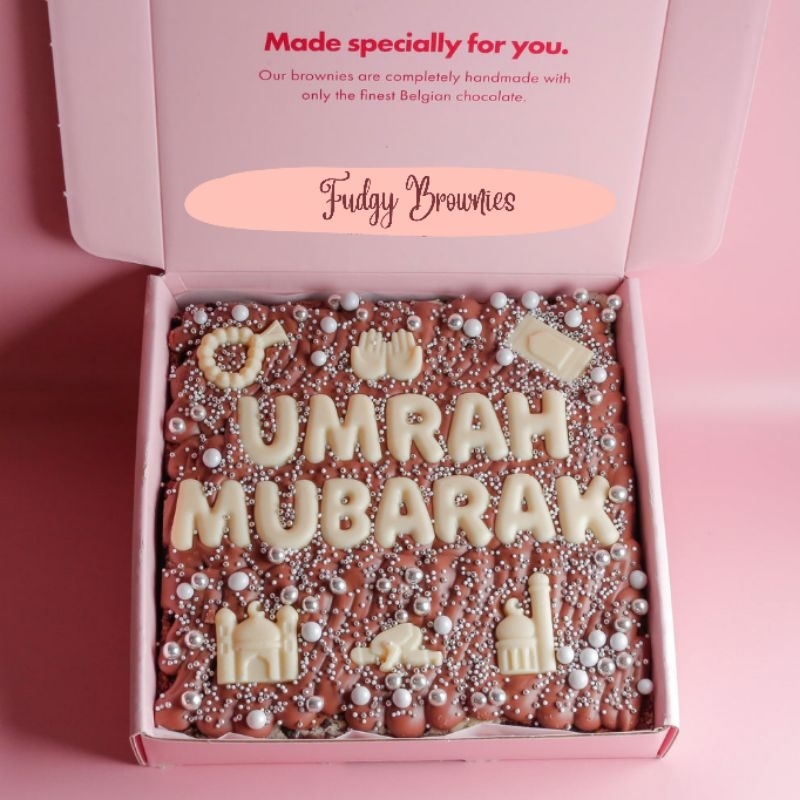 

Hadiah Ucapan Umroh / Haji Brownies Panggang / Fudgy Brownies