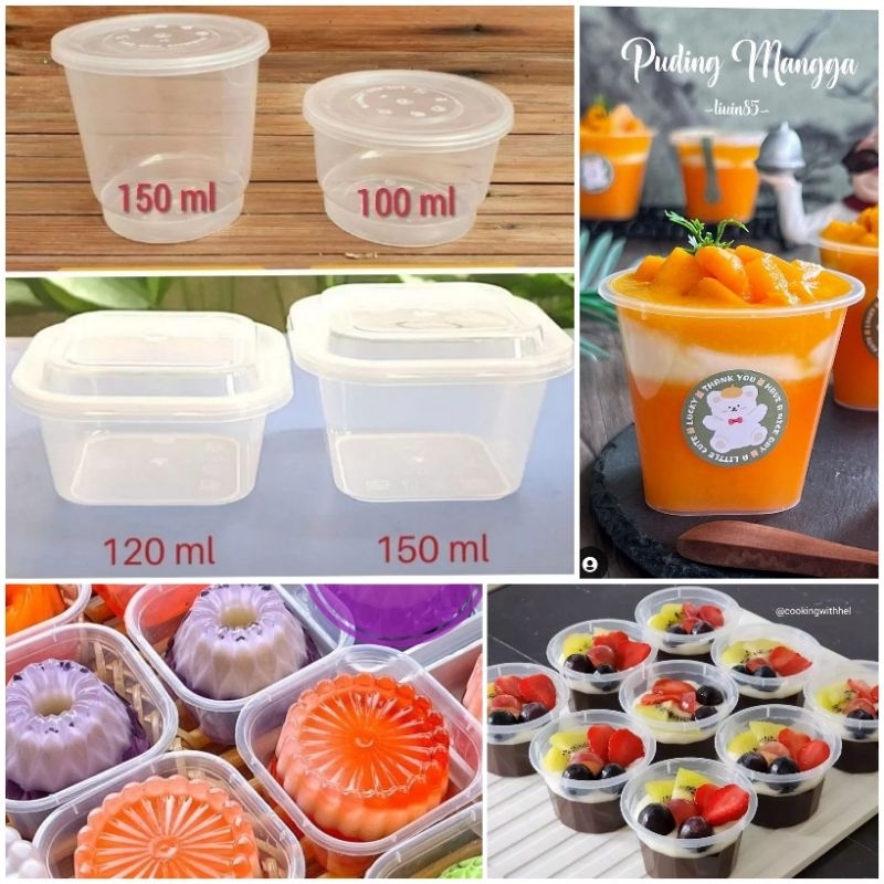 Thinwall Cup Puding Merpati Square Kotak 100ml 120ml 150ml