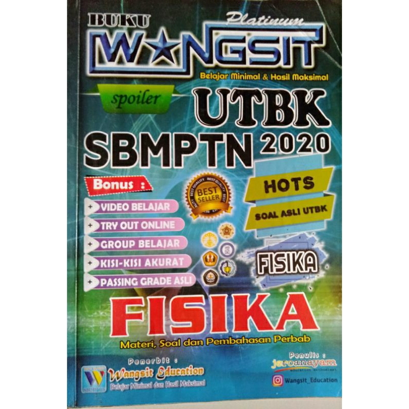 buku second, UTBK SBMPTN 2020 Fisika, Jeroanayam, Wangsit Education