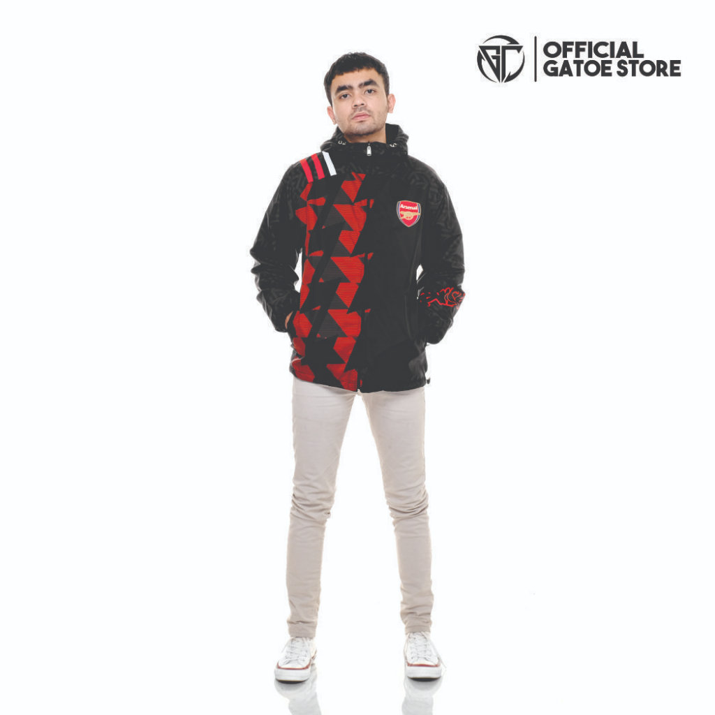JAKET WINDBREAKER CLLUB BOLA ARSENAL FULL PRINTING UNISEX