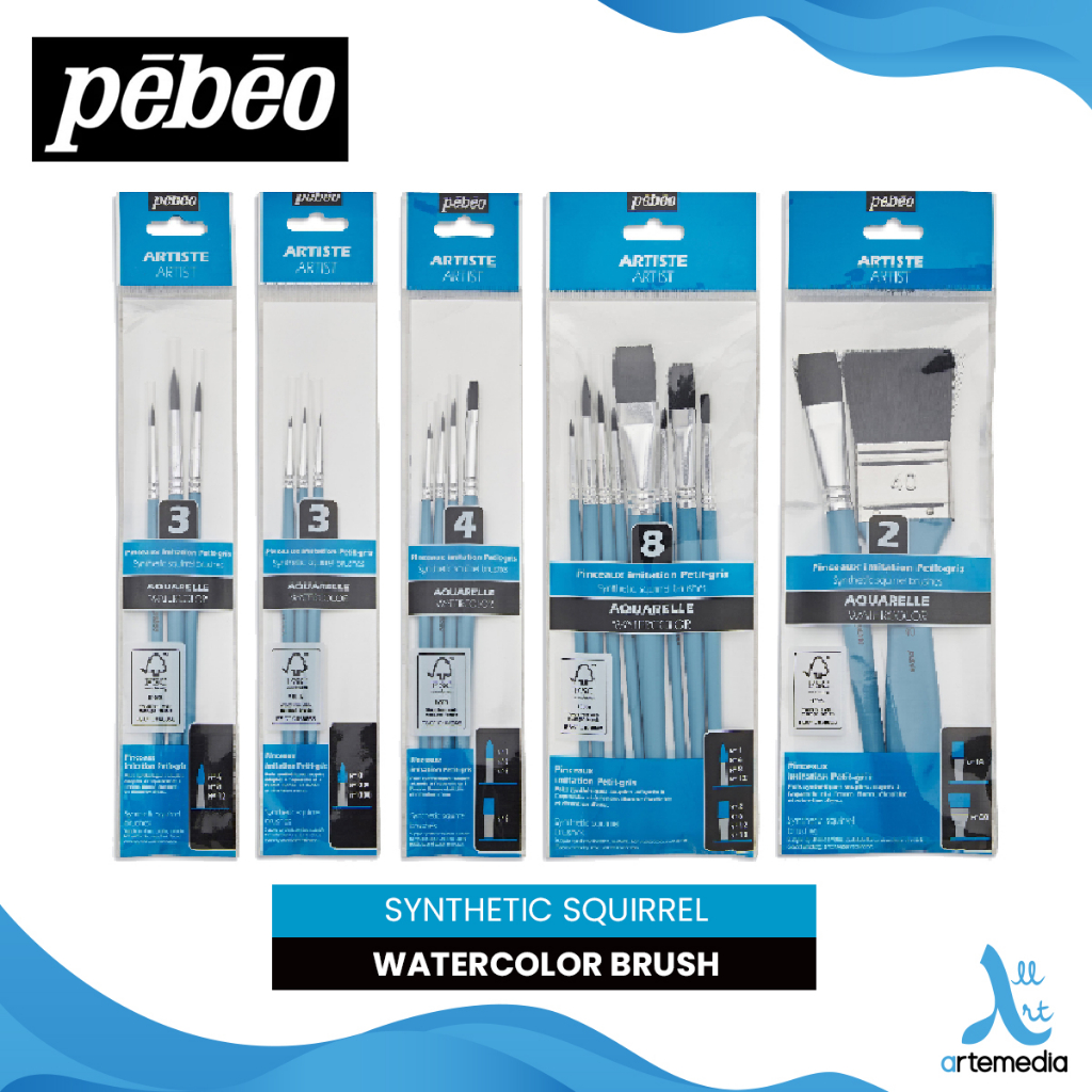 

Kuas Lukis Pebeo Synthetic Squirrel Watercolor Brush Set