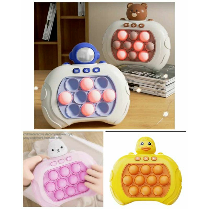 Mainan Pop It Electric Astronot Bear Kelinci Bebek