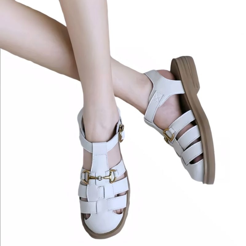 Sandal Wanita Docmart Import Kepang Tali Belakang 0233