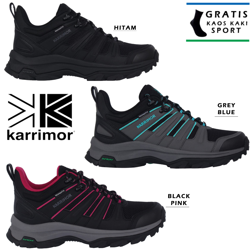 Sepatu Hiking Wanita Karrimor Pillar Original Free Kaos Kaki Waterproof Extreme-Anti Air