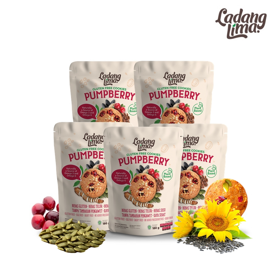 

5 pcs - Pumpberry 180g Cookies Ladang Lima | Healthy Cookies With Protein