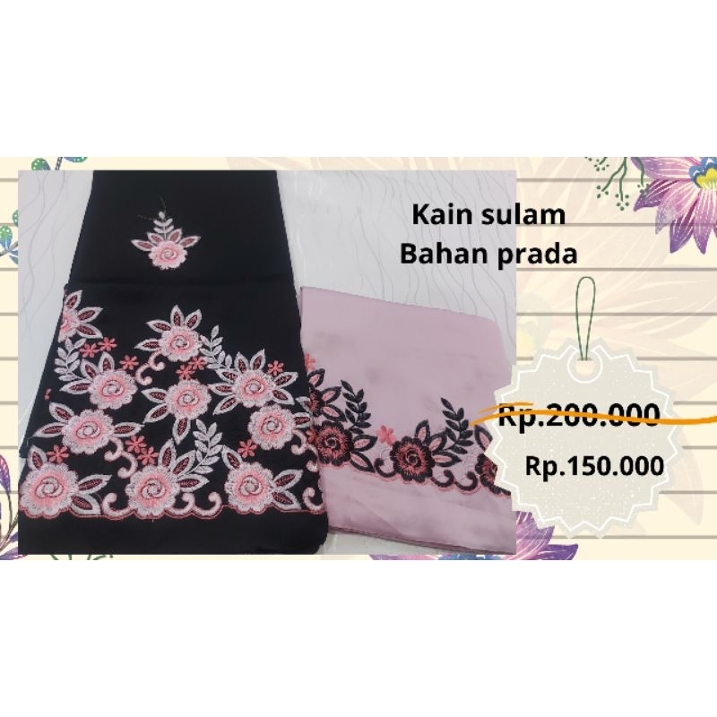 Bahan baju kurung / bakal baju kurung / Kain sulam bandung murah