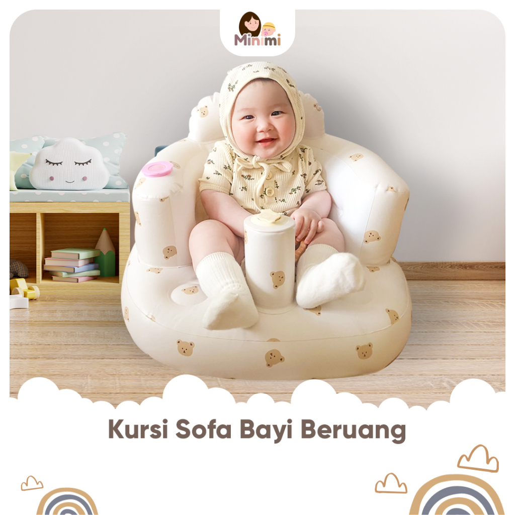 Minimi Sofa Tiup Kursi Pompa Bayi Motif Beruang Ada Musik