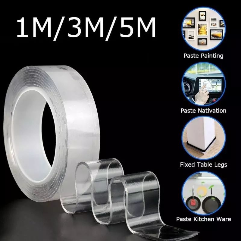 

DOUBLE TAPE NANO TRANSPARAN DOUBLE TIP BENING PEREKAT SOLATIP LEM