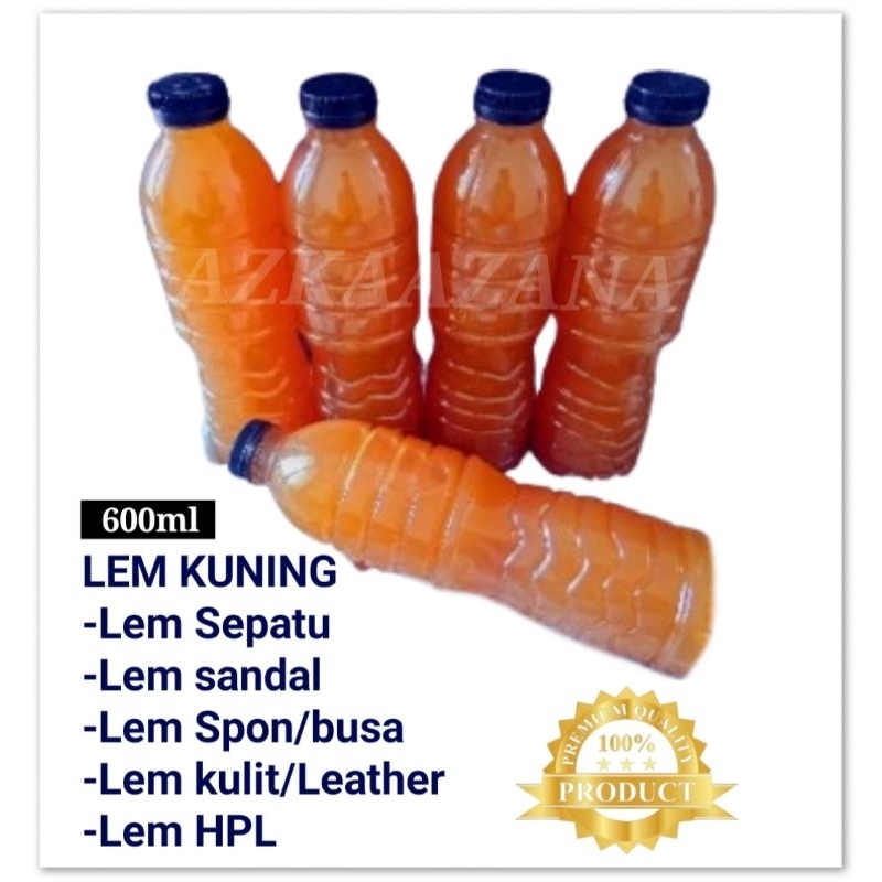 KUALITAS SUPER Lem Kuning Sandal Sepatu HPL kulit Busa spon peredam suara 600ml ISI PENUH
