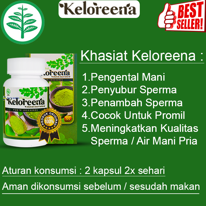 Herbal Keloreena / Kelorena / Kelorina Kapsul 100% Asli - Obat Pengental Mani Encer Pria - Penyubur 