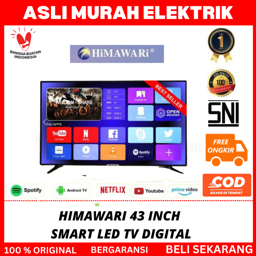 TV DIGITAL HIMAWARI 43 INCH ORI // SMARTTV DIGITAL HIMAWARI