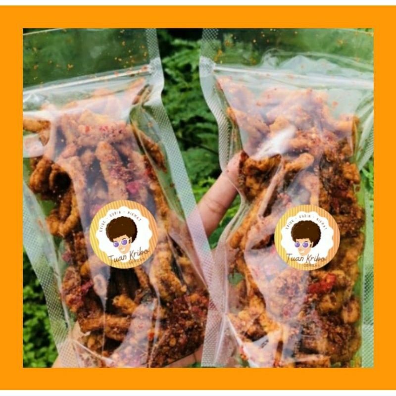 

Usus crispy / kripik usus 250 gram / 250 gram Usus Krispi pedas daun jeruk