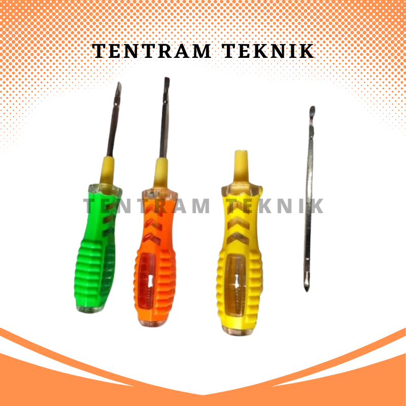 Obeng Tespen Bolak-Balik / Obeng Magnet Tespen Gagang Karet / Obeng Bolak Balik / Tespen / Obeng 2 W
