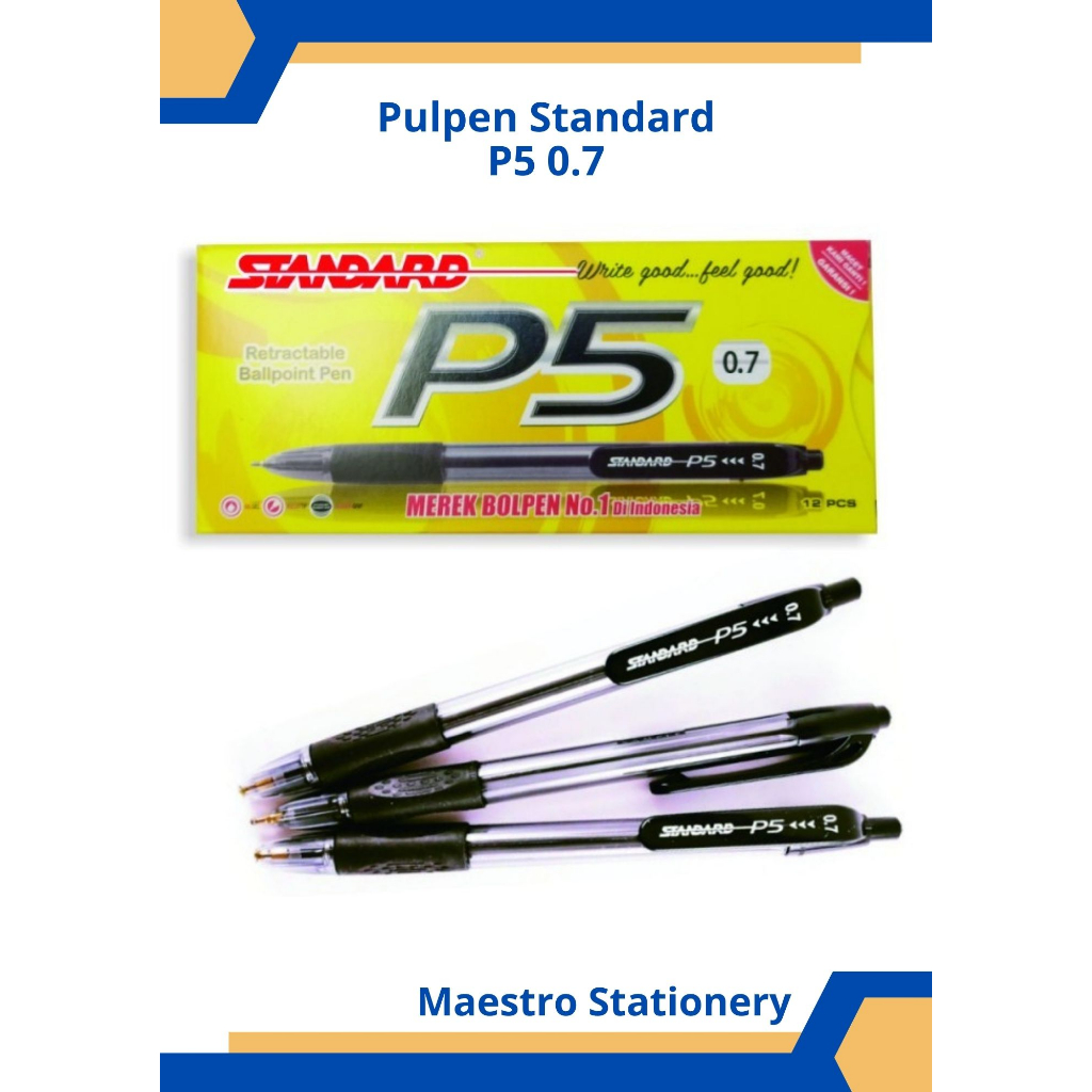

Pulpen Bolpen Bolpoin Ballpoint Pen Cetek Standard P-5 P5 0.7 Murah
