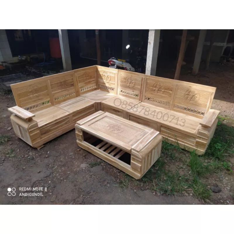 kursi tamu minimalis Full Kayu Jati Jepara kursi tamu minimalis sudut koper Kayu Jati kursi meja tam