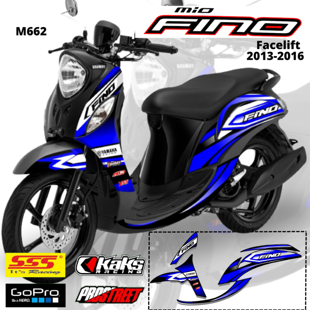 Lis Stiker Striping Yamaha Mio Fino M662 Tahun 2013 2014 2015 2016 Pelindung List Sticker Aksesoris 
