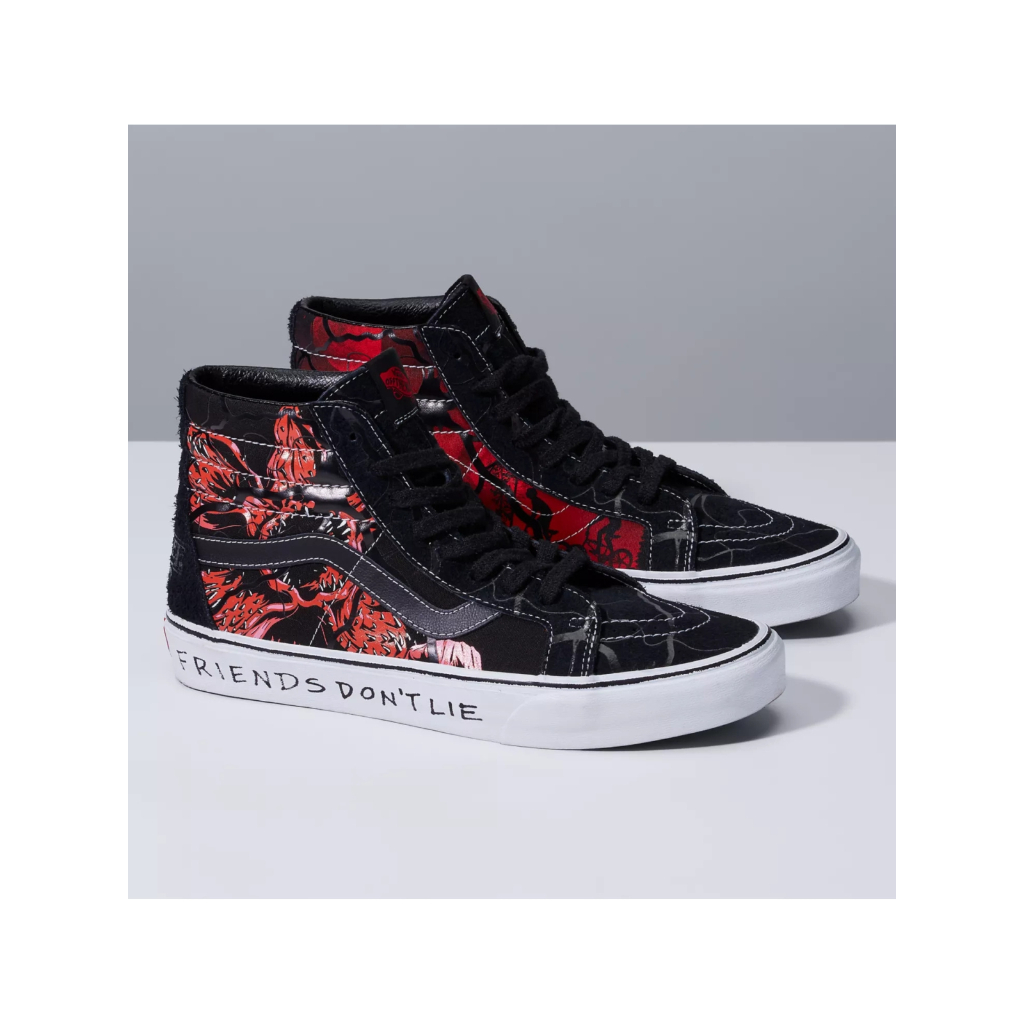 Vans X Stranger Things Sepatu Sk8-Hi Reissue Shoes Black/Red