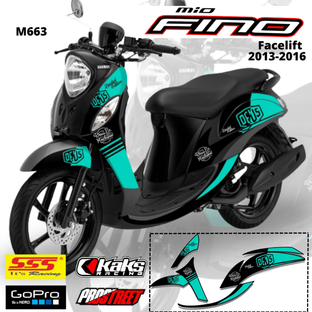 Lis Stiker Striping Yamaha Mio Fino M663 Tahun 2013 2014 2015 2016 Pelindung List Sticker Aksesoris 