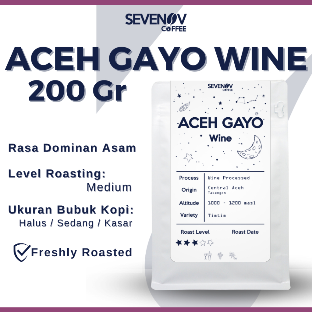 

Biji Kopi Bubuk Arabika Aceh Gayo Wine - Sevenov Coffee - Arabica Coffee Single Origin - Kopi Wine Coffee Kopi Aceh Kopi Gayo