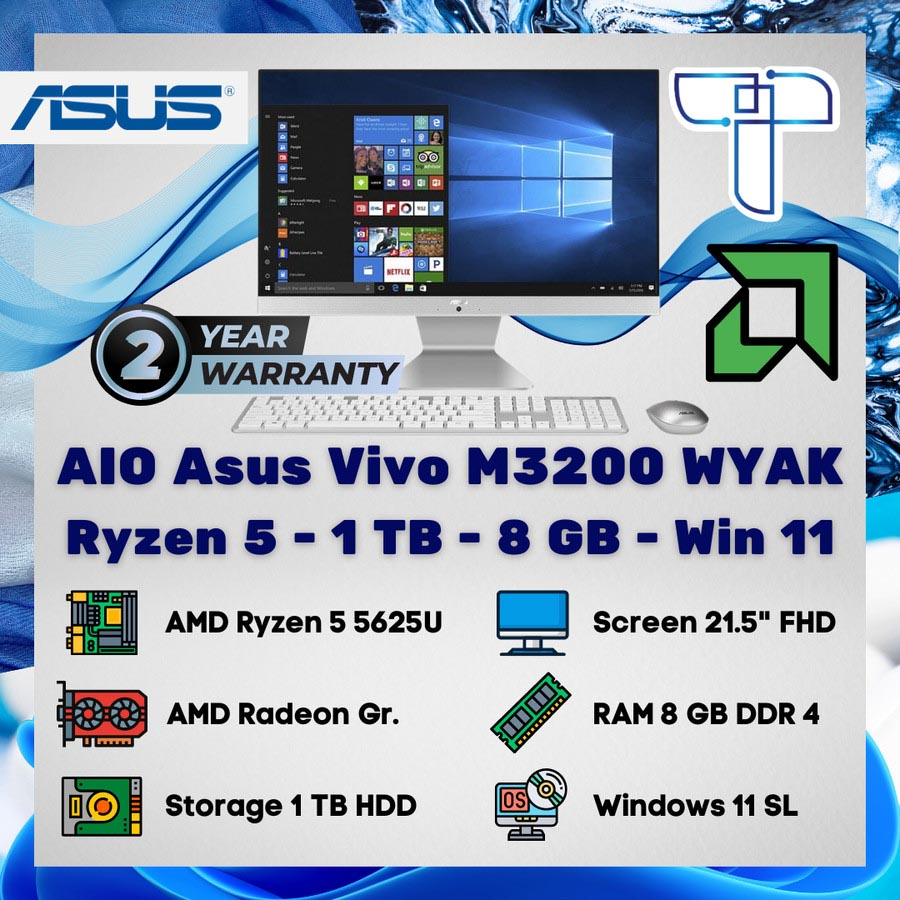 Asus M3200WYAK BA581WS AIO All in One - Ryzen 5 - 1 TB - 4 GB - Win 11