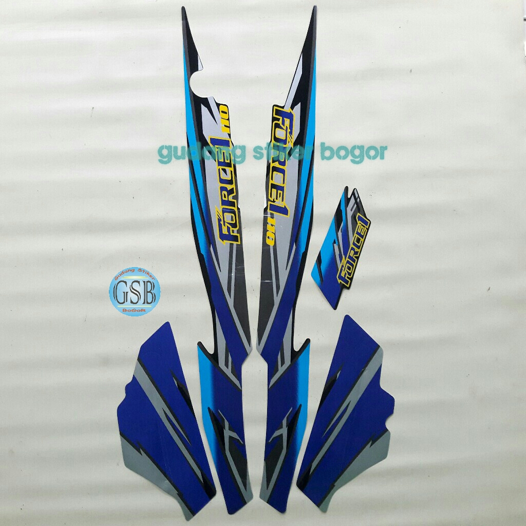 stiker striping motor yamaha force 1 1994 biru