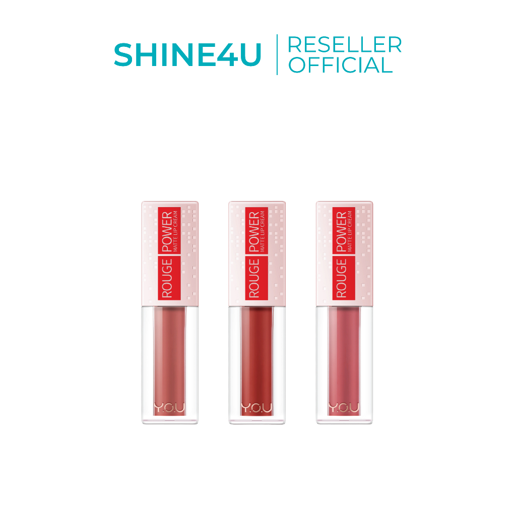 YOU Rouge Power Matte Lip Cream Lipstik - Tahan Lama - Shine4U