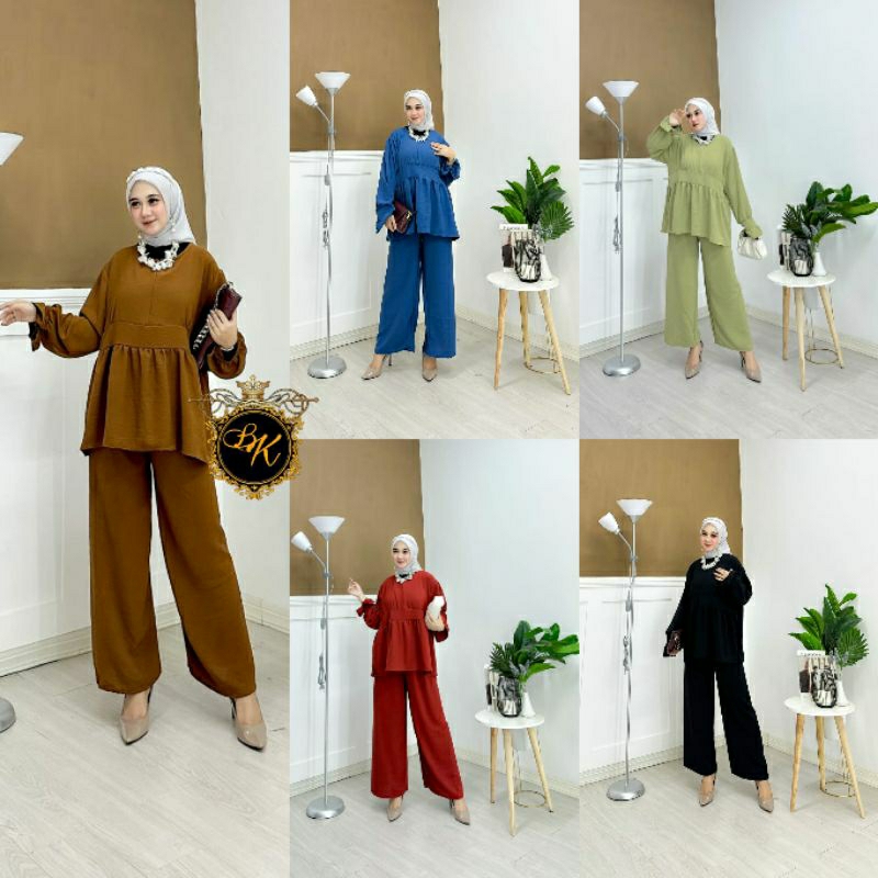 One Set Tunik Cringkel JUMBO LD 120 | SETELAN TUNIK CRINGKEL LD 120| SETELAN RENDA