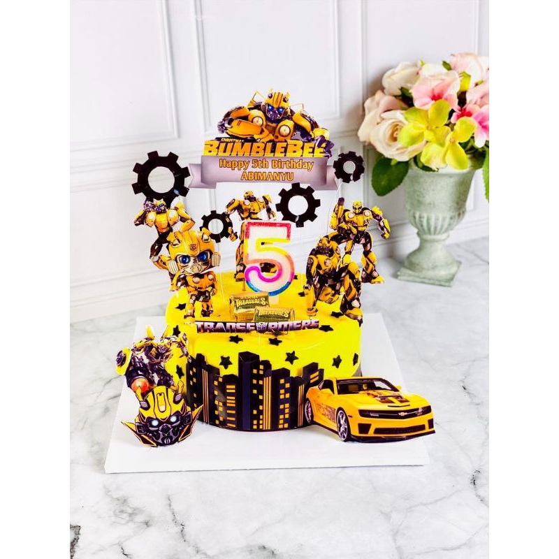 

kue ulang tahun birthday Bumblebee topper